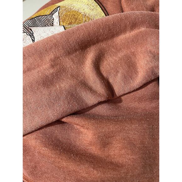 Roxy Cropped Rust Hoody Graphics Size XS Ray Hem Urban City - Picture 10 of 10